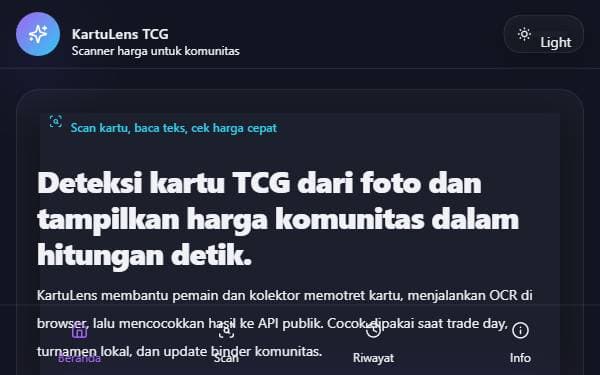 Screenshot of KartuLens TCG