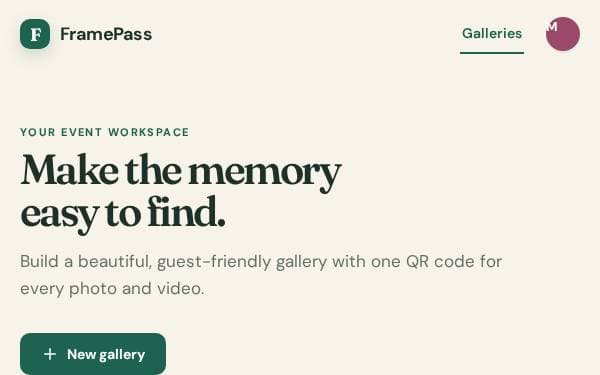Screenshot of QR Media Gallery