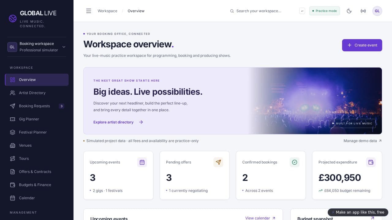 Screenshot of Global Live