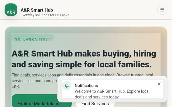 Screenshot of A&R Smart Hub