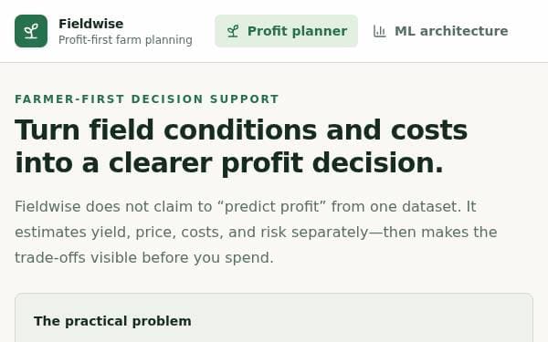 Screenshot of Farm Profit Advisor