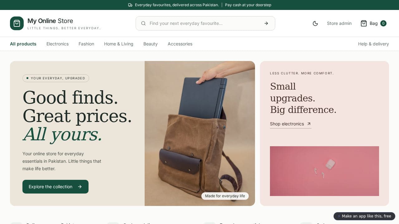 Screenshot of My Online Store