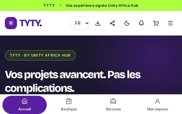 Screenshot of Unity Africa Hub