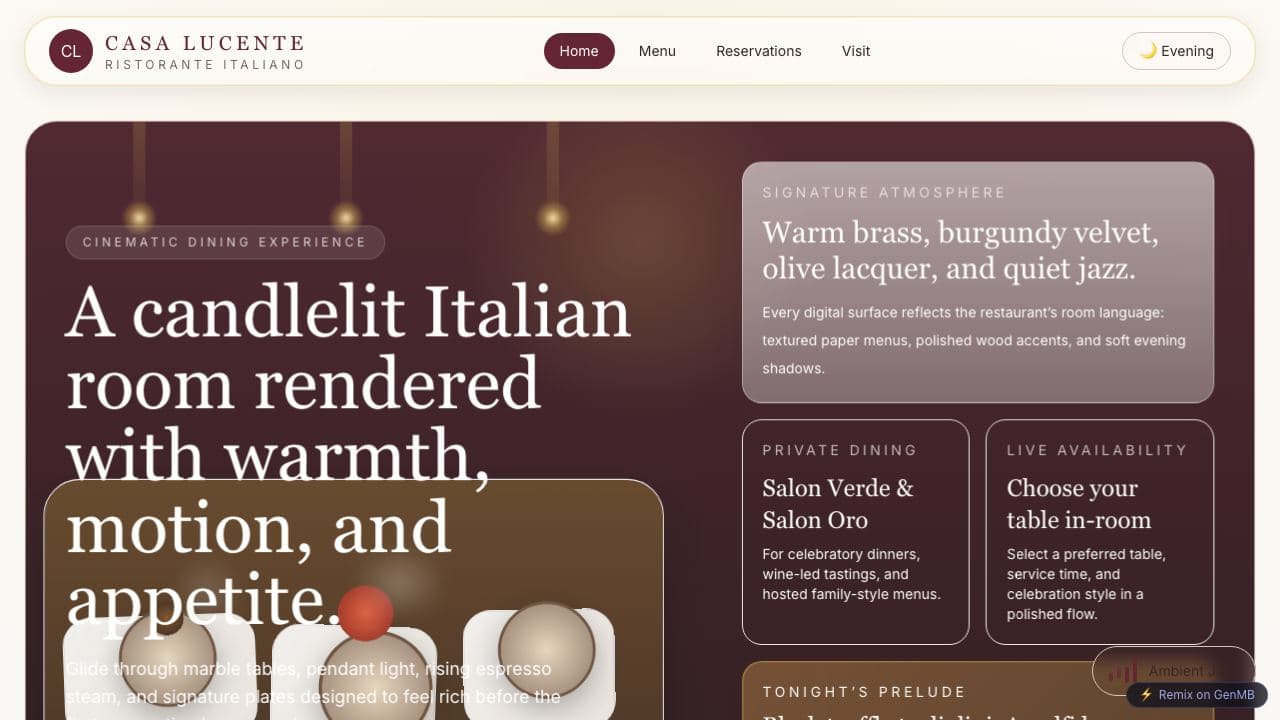 Screenshot of Casa Lucente