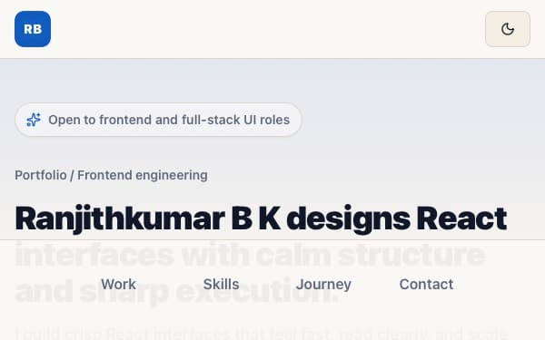 Screenshot of Ranjith Portfolio
