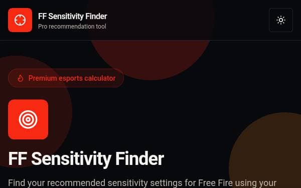 Screenshot of FF Sensitivity Finder