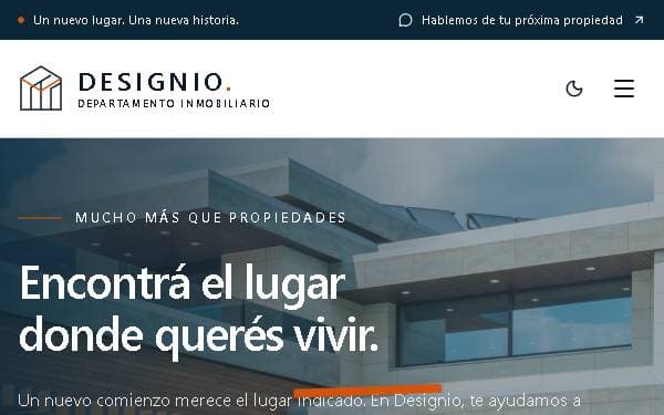 Screenshot of Designio Inmobiliario