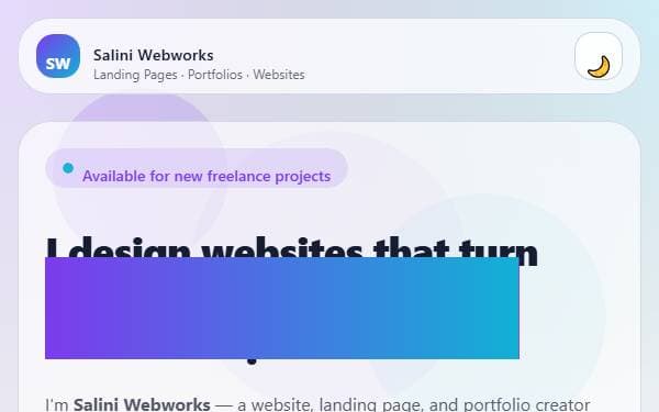 Screenshot of Salini Portfolio