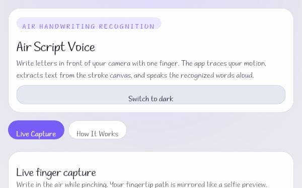 Screenshot of Air Script Voice