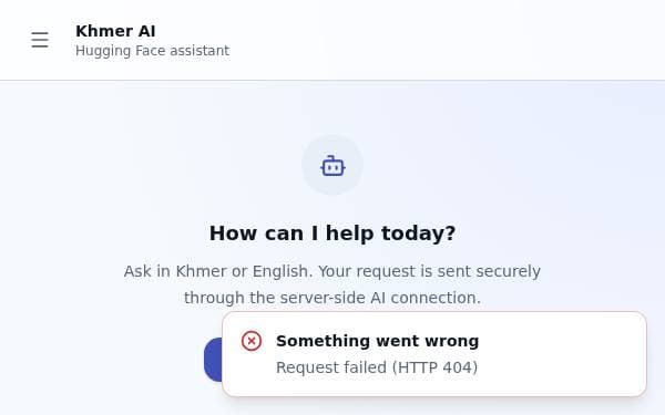 Screenshot of Khmer AI Chat