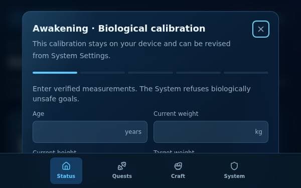 Screenshot of Awakening Fitness System