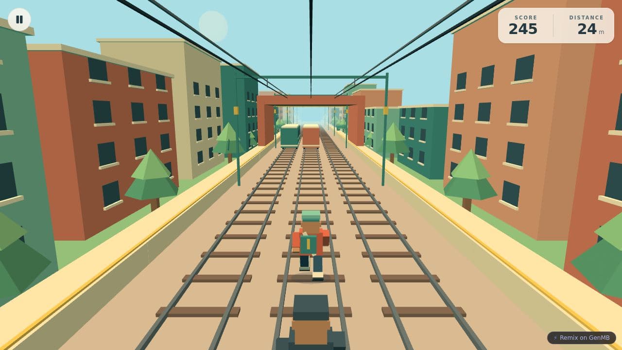 Screenshot of Neon Rail Rush