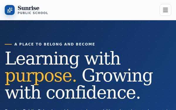 Screenshot of Sunrise School Website