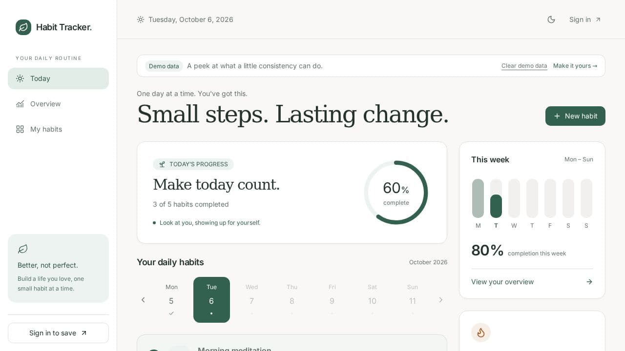 Screenshot of Daily Habit Tracker