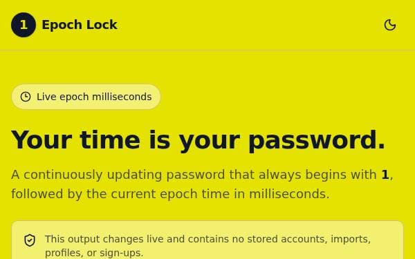 Screenshot of Epoch Lock
