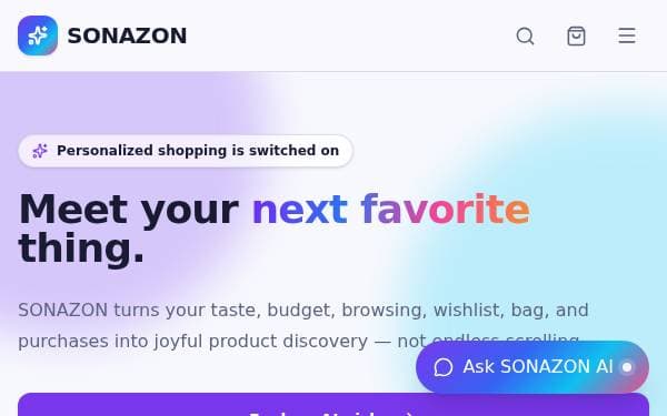 Screenshot of Sonazon AI Commerce