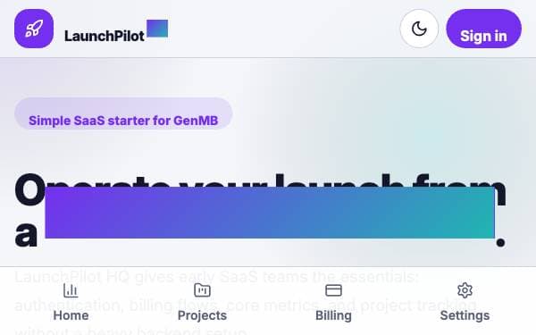 Screenshot of LaunchPilot HQ