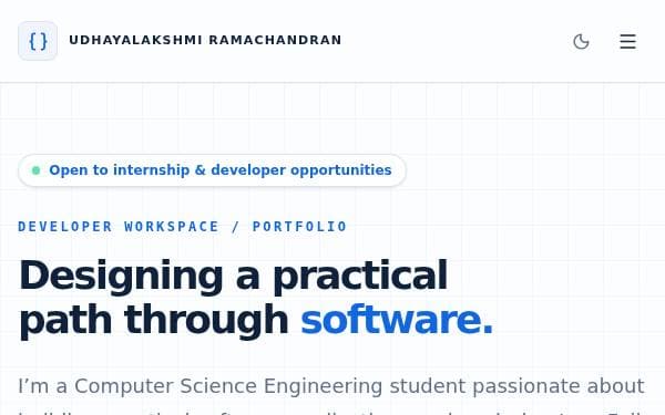 Screenshot of Developer Workspace Portfolio