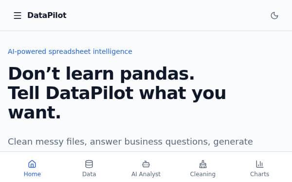 Screenshot of DataPilot AI