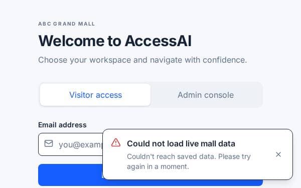 Screenshot of AccessAI Mall Navigator