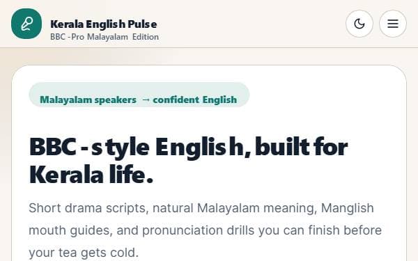 Screenshot of Kerala English Pulse