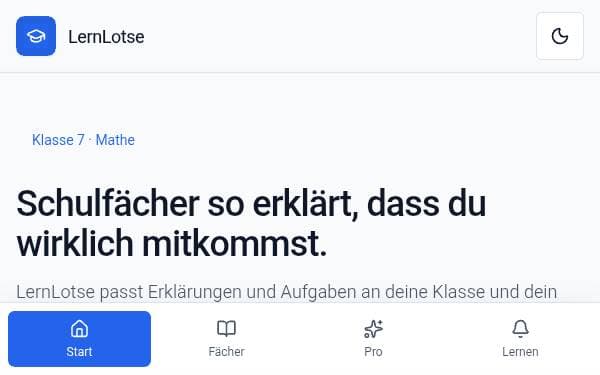 Screenshot of LernLotse Schule