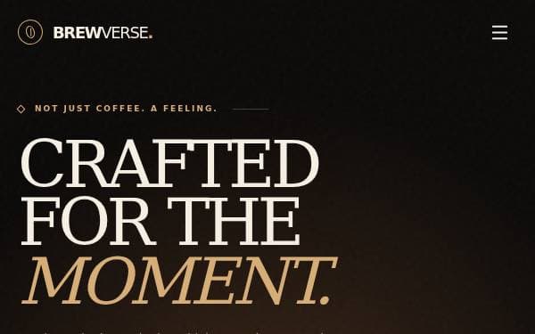 Screenshot of BrewVerse Coffee Experience