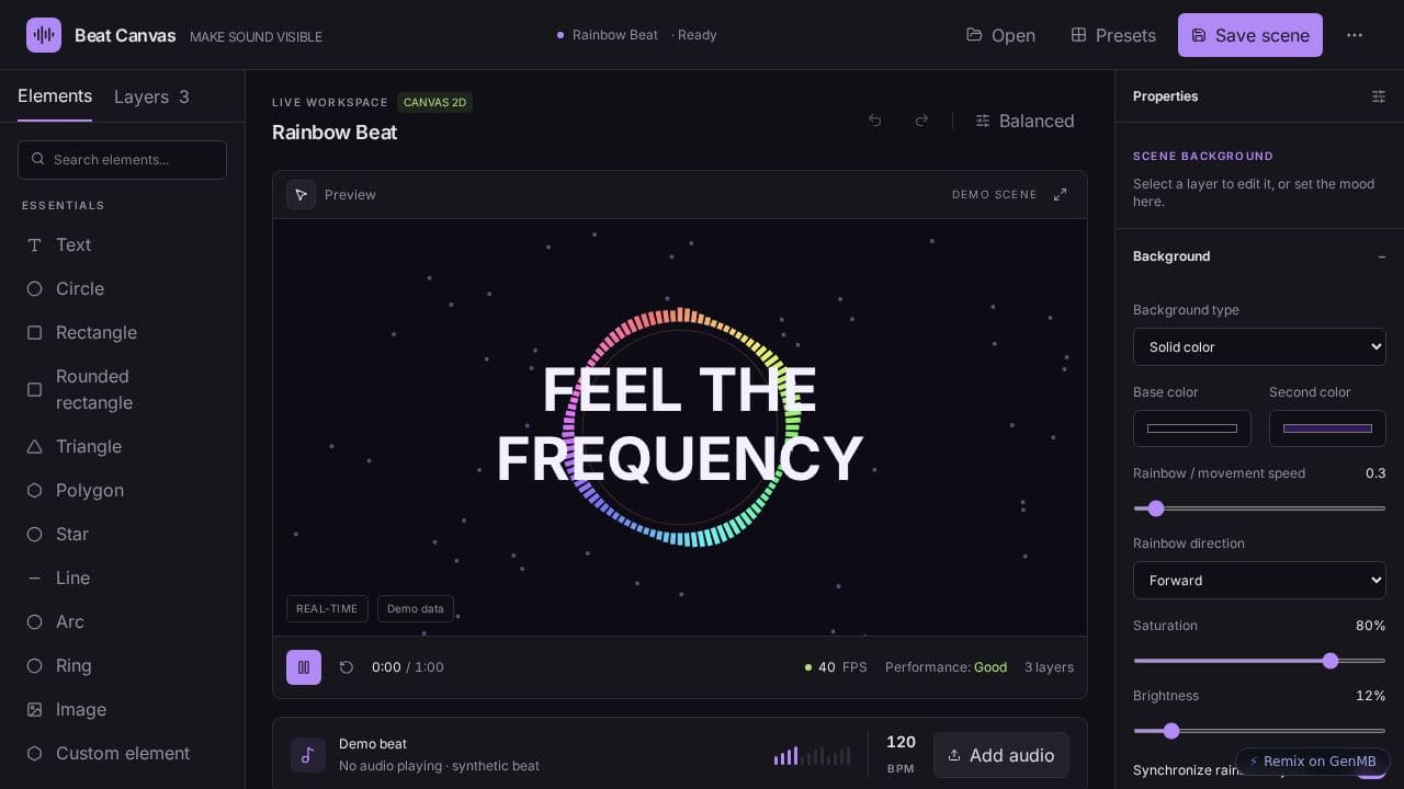 Screenshot of BeatCanvas Studio