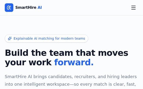Screenshot of SmartHire AI Portal