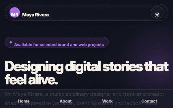 Screenshot of Luminous Portfolio