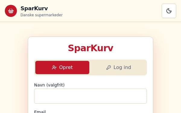 Screenshot of SparKurv Danmark