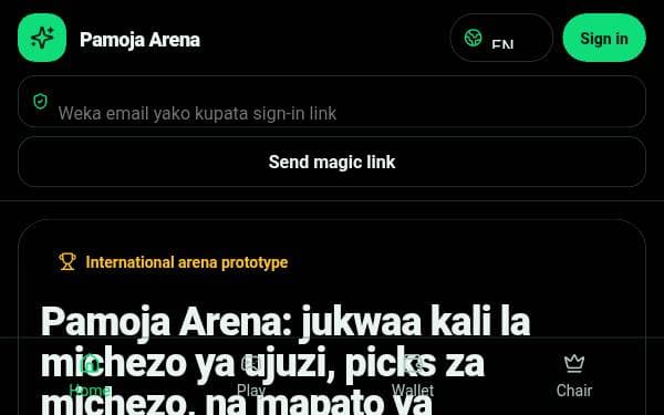 Screenshot of Pamoja Arena