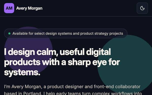 Screenshot of Lumen Portfolio