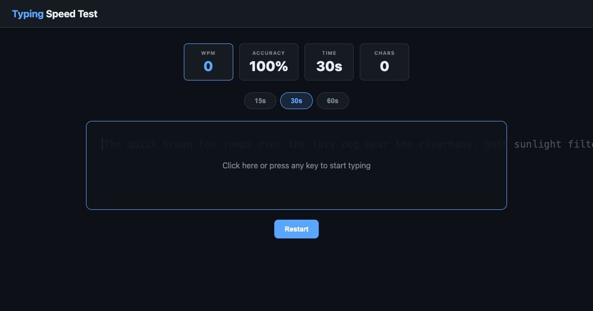 Screenshot of Typing Speed Test