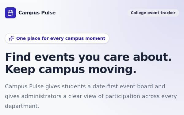 Screenshot of College Event Tracker