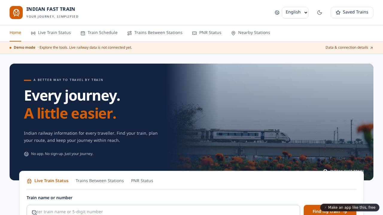 Screenshot of Indian Fast Train