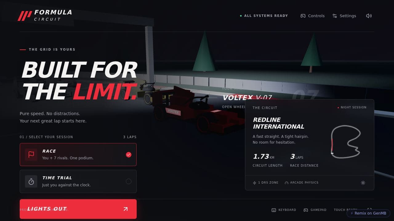 Screenshot of F1 Night Circuit