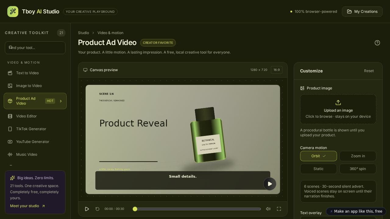 Screenshot of Tboy AI Studio