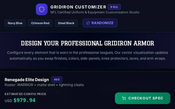 Screenshot of NFL Gear Customizer