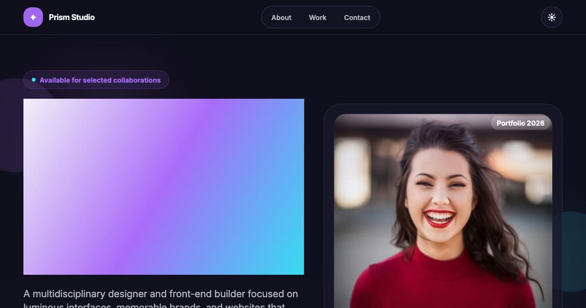 Screenshot of Prism Portfolio