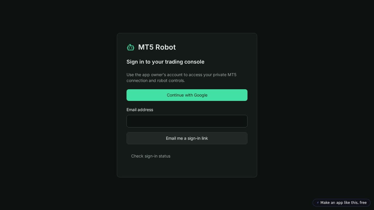Screenshot of MT5 Robot Trader