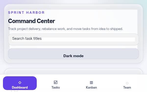 Screenshot of Sprint Harbor