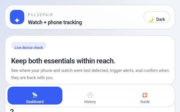Screenshot of PulsePair Tracker