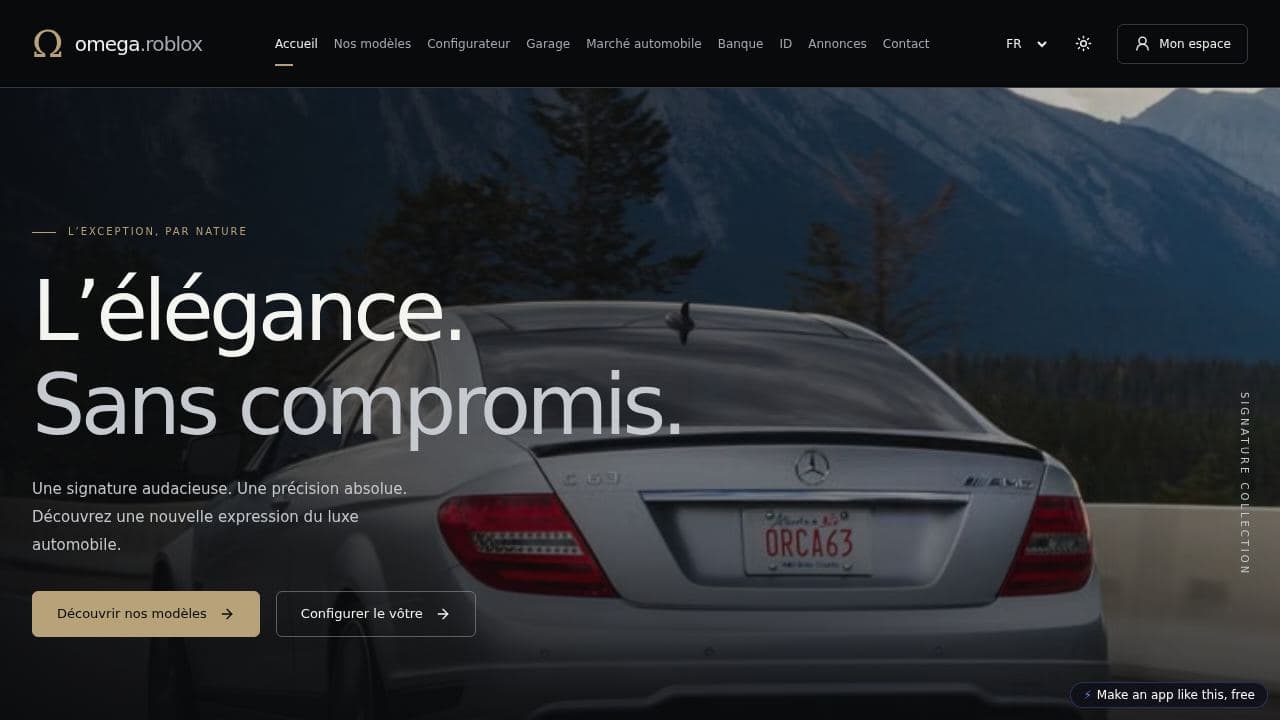 Screenshot of Omega Luxury Motors