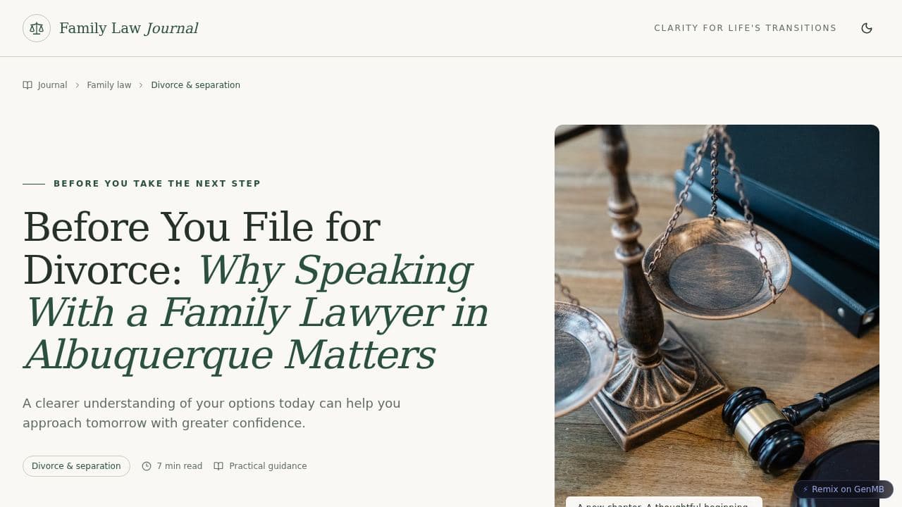 Screenshot of Family Law Journal