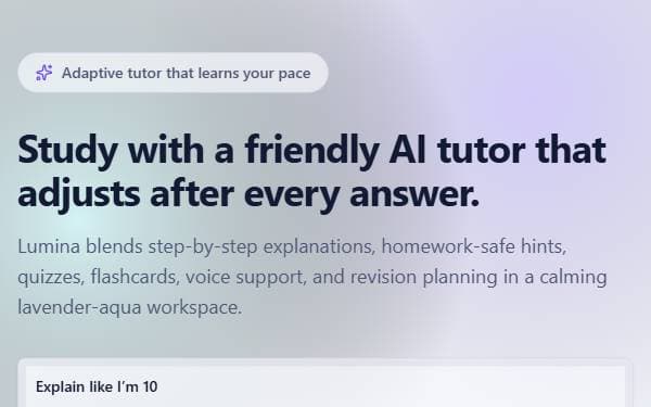 Screenshot of Lumina Tutor