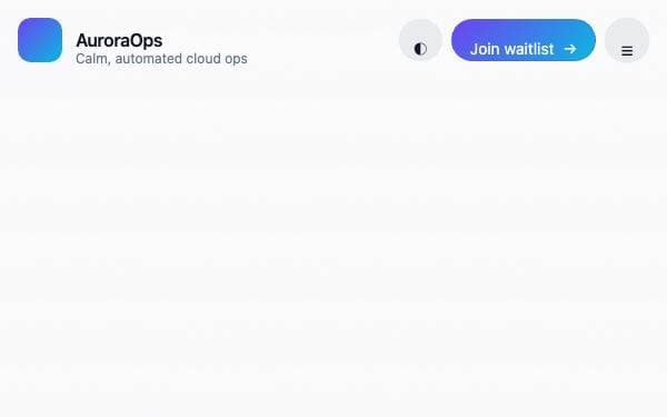 Screenshot of AuroraOps Cloud