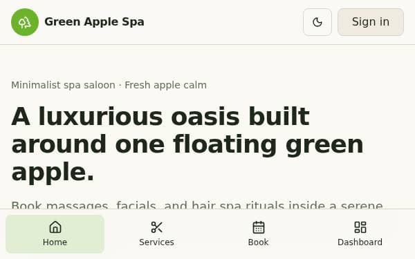 Screenshot of Apple Aura Spa