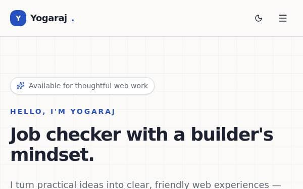 Screenshot of Yogaraj Portfolio Hub