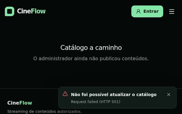 Screenshot of CineFlow Streaming Platform